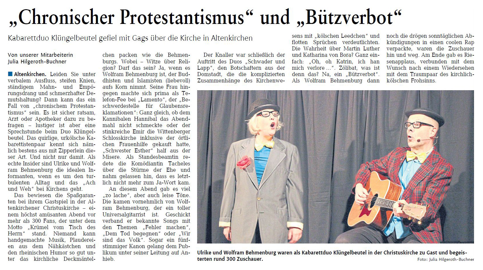 Artikel Rheinzeitung Altenkirchen 14.01.2019
