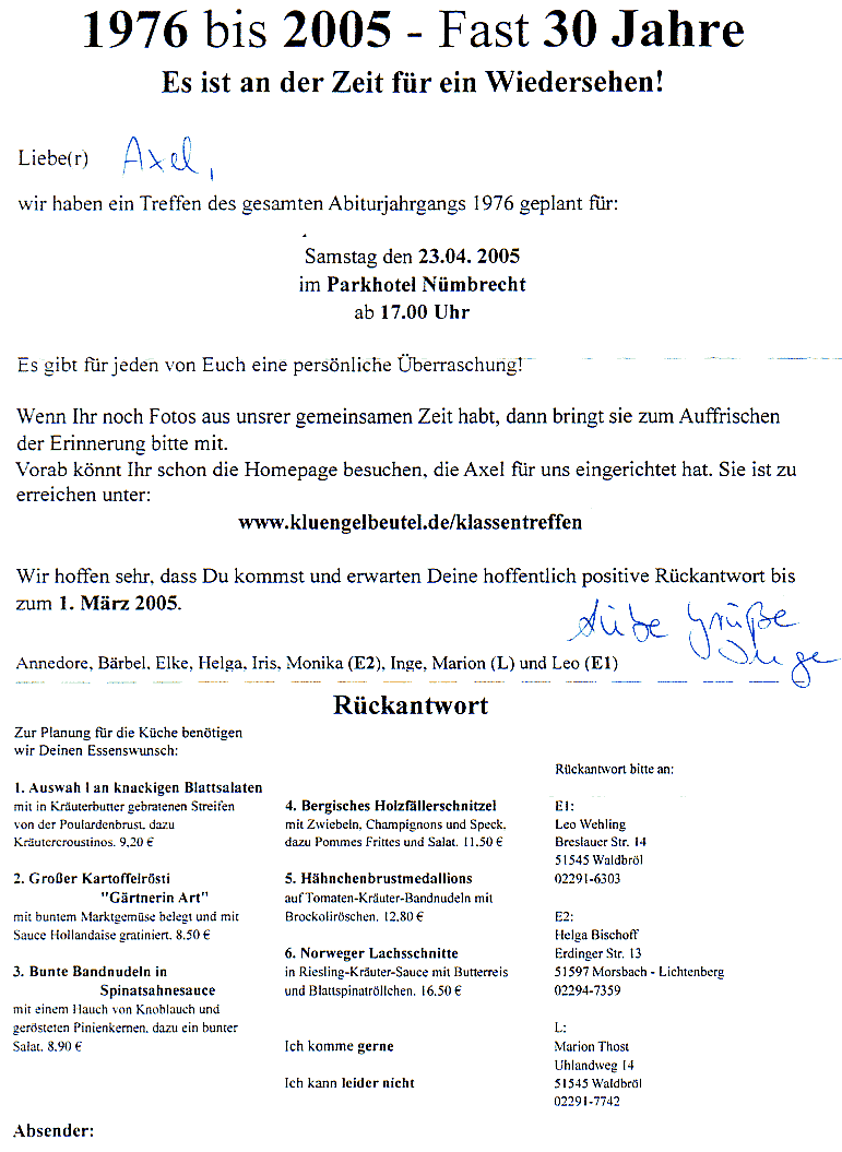 Einladungsschreiben